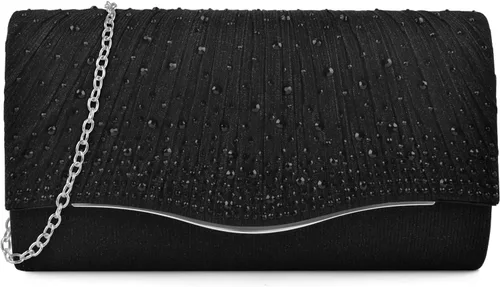 Vista 8 de TINDTOP - Bolsos de mano para mujer, formales para noche, de ante, con hombro, tipo sobre, para fiesta, bolsos cruzados, para boda, cóctel, bailes