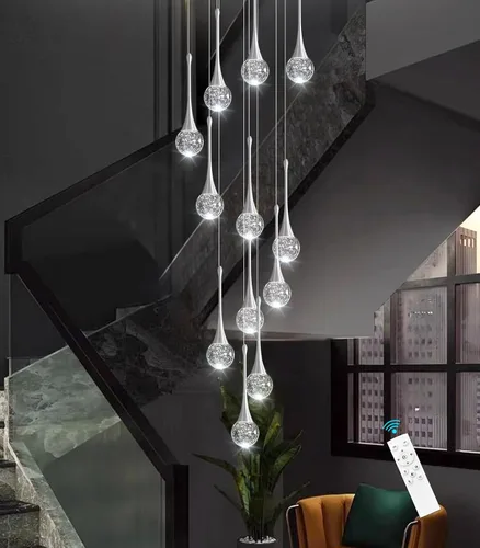 Vista 19 de Lámparas colgantes modernas para isla de cocina, LED, regulable, cristal glamuroso, iluminación colgante de techo para comedor, pasillo, dormitorio