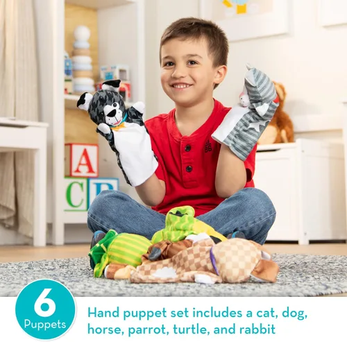 Vista 2 de Melissa & Doug Marionetas de mano Pet Buddies (6 piezas)