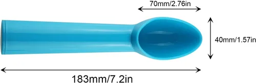 Vista 4 de Cucharas de plástico para helado, cucharas de frutas, cuchara de melón, sandía, accesorios de cocina, 4 colores (naranja, verde, azul, rosa)