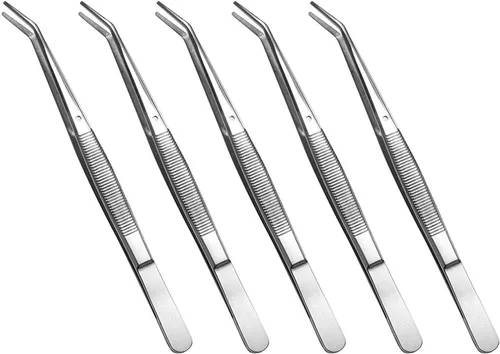 Vista 9 de Pinzas de acero inoxidable, con punta dentada curvada, pinzas multiusos para máquina de coser, pinzas para reparación de manualidades