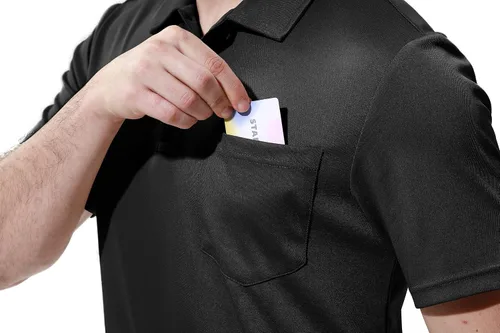 Vista 5 de YSENTO Camisas polo para hombre ajuste seco manga corta cuello y bolsillo para golf