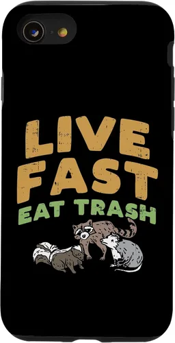 Vista 18 de iPhone 16 Fast Live Eat Trash Raccoon Opossum Skunk Street Cats Gift Case