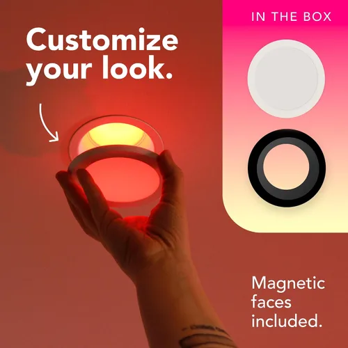 Vista 3 de LIFX Luz descendente empotrable inteligente sin lata de 4 pulgadas, borde deflector profundo, RGB + blanco sintonizable (1500-9000 K), control