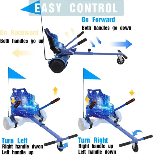 Vista 5 de Hoverboard - Accesorio de asiento de kart para todas las edades Accesorios para aeropatineta compatible con scooter de equilibrio automático