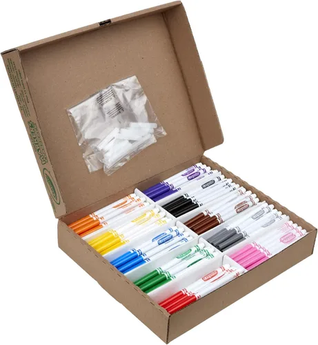 Vista 3 de Marcadores de línea fina Crayola, paquete de 200 unidades, marcadores a granel para niños para preescolar, jardín de infantes, aulas de primaria