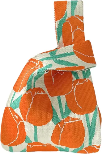 Vista 12 de Bolso pequeño con nudo de muñeca para mujer Tricolor negro.