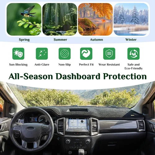 Vista 7 de Cobertor de tablero Antirreflejos, protección solar, a prueba de polvo, UV-Proof Coberturas de tablero para interior de auto, compatible