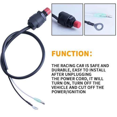 Vista 6 de Cordón universal fuera de borda para motor para matar el motor con interruptor de parada urgente/cordón de seguridad, 2 piezas compatible
