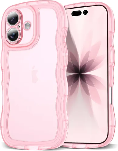 Vista 35 de SKYLMW Funda compatible con iPhone 12 Pro, diseño de ondas rizadas kawaii, borde chapado de lujo, elegante parte trasera transparente brillante, TPU