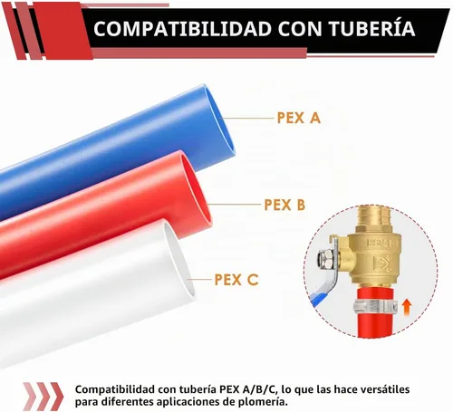 Vista 4 de 2pcs EFIELD 1/2" PEX Barb Crimp válvula de bola de latón (Válvula 001-2)