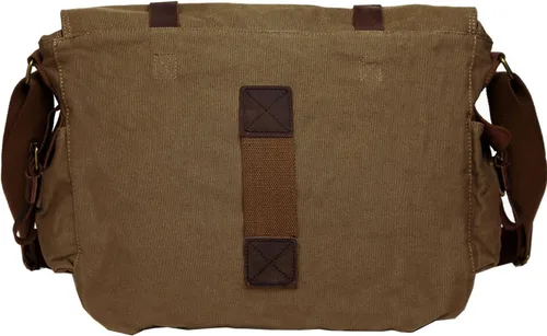 Vista 4 de Bolso de hombro para hombres, bolso mensajero de lienzo militar clásico de Berchirly, de 13.3–17.3 pulgadas, de regreso a la escuela