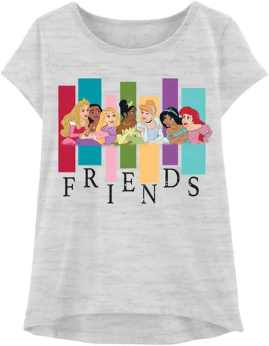 Vista 4 de Disney Juego de camiseta de princesa mágica para niños, Cenicienta, Ariel, Belle, paquete de 3