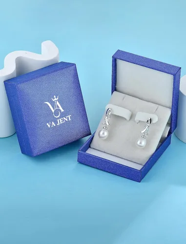 Vista 5 de Pearl Teardrop Earrings for Wedding Bridal 925 Sterling Silver with Freshwater Pearls Dangle Earrings for Women Perfect for Holiday Gifts