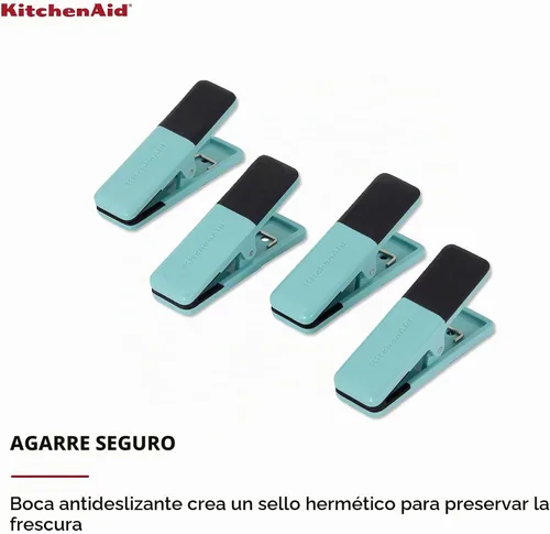 Vista 3 de KitchenAid Clips para bolsas pequeñas, juego de 4, Aqua Sky aguamarina (Aqua Sky)