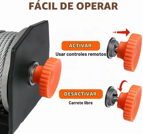 Vista 4 de RUGCEL - Cabrestante eléctrico de 2500LB 12V para ATV UTV, con guía de rodillos y placa de montaje