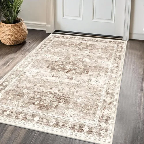 Vista 32 de Hazo Haus – Alfombra pequeña para entrada, cocina o baño, antideslizante con base de goma, resistente a las manchas y a la decoloración, diseño