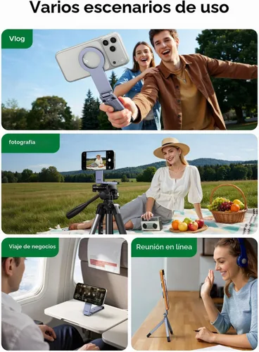Vista 8 de UGREEN Soporte magnético ajustable para teléfono Magsafe Trípode giratorio de 360° para puerto de tornillo de 1/4 pulgadas, compatible con iPhone 17