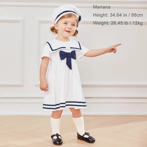 Vista 2 de bonbonPomme Vestido náutico para niña de 0 a 4 años