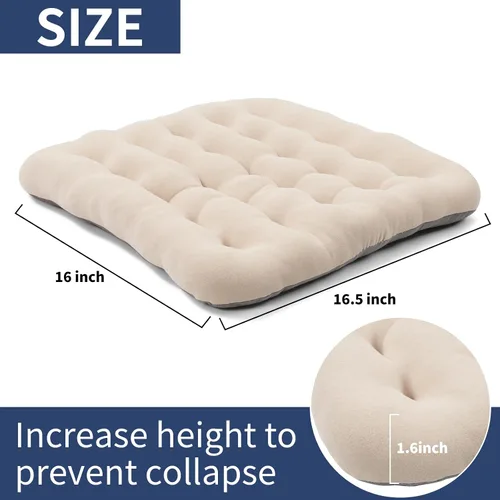 Vista 2 de BUYUE Good Support - Cojín acolchado para silla de oficina, terciopelo suave, cómodo, antideslizante, para escritorio de computadora, silla