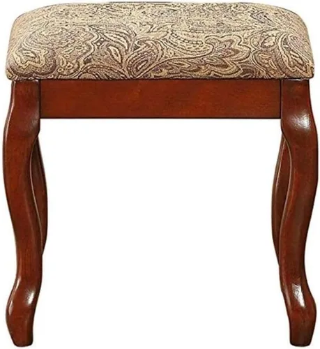 Vista 3 de Poundex F4147 Bobkona Cailyn - Juego de tocador con espejo abatible con taburete en color cereza
