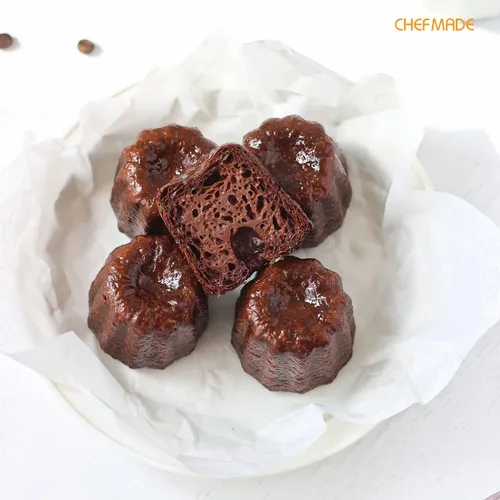 Vista 3 de CHEFMADE Canele - Molde para tartas, antiadherente de 6 cavidades