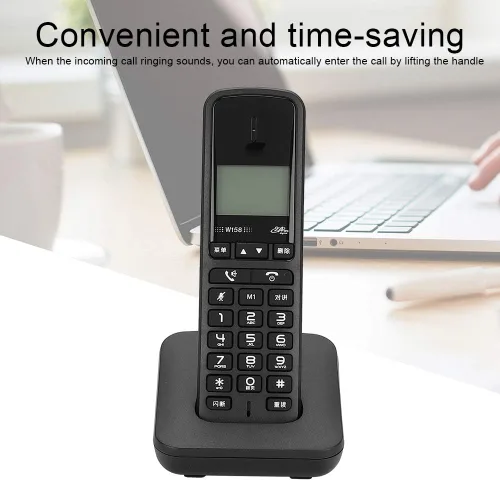 Vista 6 de Intercomunicador telefónico inalámbrico digital con llamadas manos libres, 100-240V (negro)
