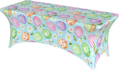 Vista 36 de Mantel rectangular ajustable de elastano elástico con estrellas patrióticas americanas de 4 pies, protector de mesa para fiestas, eventos