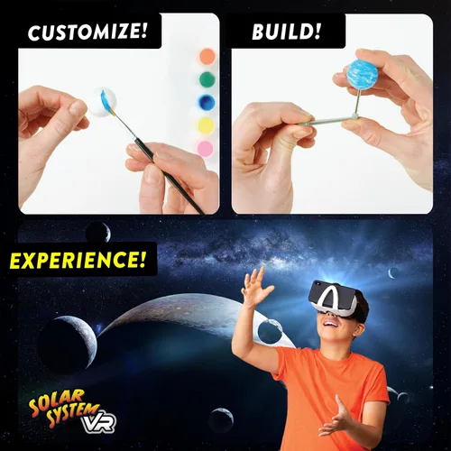 Vista 4 de Abacus Brands STEAM Solar System VR Lab - Libro de realidad virtual interactivo ilustrado y juego de actividades de aprendizaje STEAM - para edades