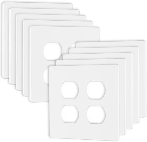 Vista 13 de Placas decorativas de pared de 2 segmentos sin tornillos, cubierta de placa frontal termoplástica irrompible para interruptor de toma de receptáculo