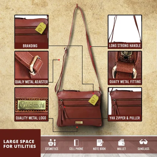 Vista 80 de VALENCHI Real Genuine Leather Women's Crossbody Purse/Bag With Adjustable Strap