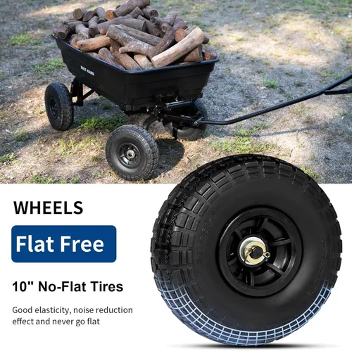 Vista 3 de BILT HARD Carro de basura de jardín de polietileno 272 kg con neumáticos sin riesgo de pinchazos, liberación rápida, 0,11 m³, carro de basura