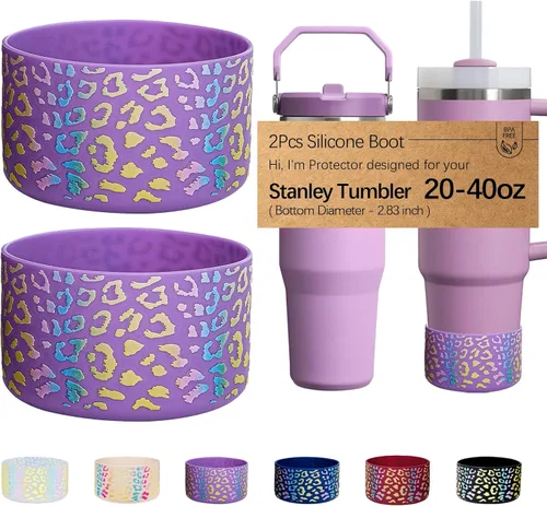 Vista 29 de WK IEASON 2 Piezas Protector de Base Tipo Bota para Vaso Stanley Quencher Adventure 40oz y Stanley IceFlow 20oz 30oz y Compatible con Botella de 3D