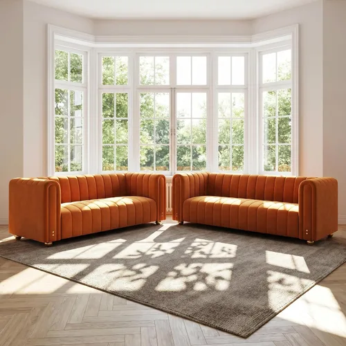 Vista 13 de Sofá de terciopelo de 81 pulgadas, sofá moderno de mediados de siglo para 3 personas, sofás de terciopelo copetudos para sala de estar, apartamento