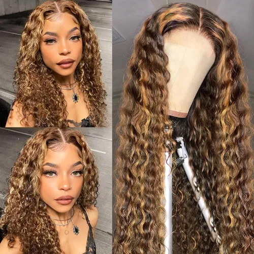 Vista 22 de Pelucas de cabello humano profundo de 13 x 4 pulgadas, encaje frontal de Onda profunda 13x4 sin pegamento natural