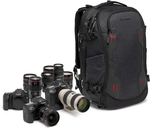 Vista 9 de Manfrotto PRO Light Flexloader L, mochila profesional para cámaras, bolsillo expandible para estabilizador de cardán de 3 ejes, múltiples puntos