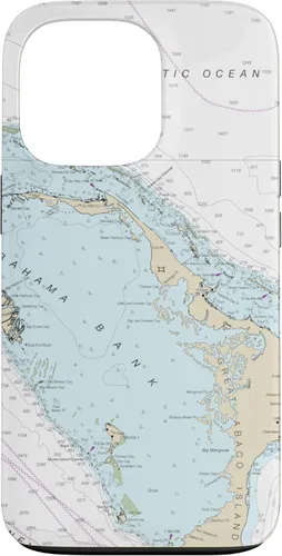 Vista 10 de iPhone 16 Nautical Chart - Abaco Islands, Bahamas, Caribbean Case
