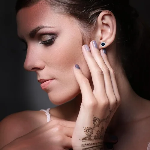 Vista 2 de TRUTH JEWELS INC Aretes tipo dormilona con halo de diamante natural de 15 qt en plata de ley 925 para mujer Caja de regalo de joyería fina incluida