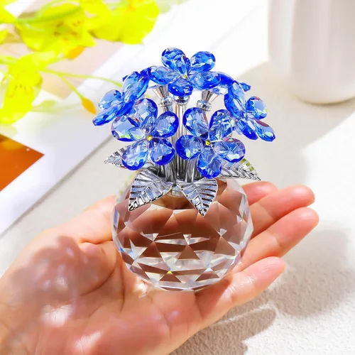 Vista 2 de Regalo de flores de cristal azul Forget Me Not Flower Gifts