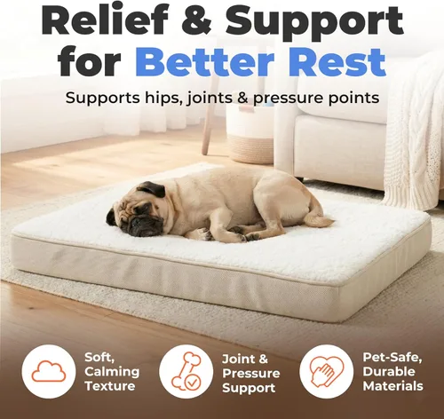 Vista 2 de Best Pet Supplies Casa Cama para Perros Alfombrilla para Jaula Carpa Interior Redonda Suave de Felpa para Razas Pequeñas, Medianas y Grandes - Beige