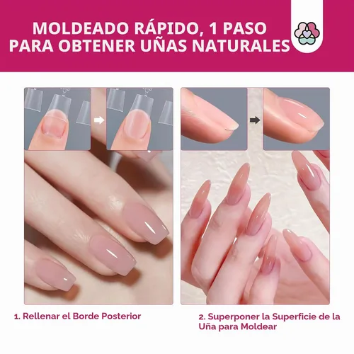 Vista 5 de Kit de Gel para Construcción de Uñas Saviland con Taladro de Uñas: Gel Constructor de Aceite de Ricino con Vitamina E en Botella, 6 Colores, 10 ml