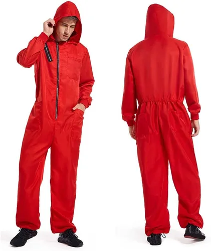 Vista 2 de Halloween Red Money Jumpsuit Cosplay Party Tracksuit Outfits Props Role Play Red Classic Costume from TV Series