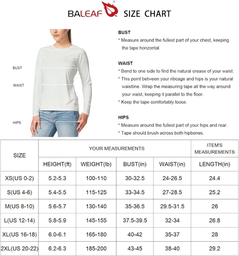 Vista 6 de BALEAF Camisas de manga larga para mujer, protección solar UPF50+, secado rápido, senderismo, pesca