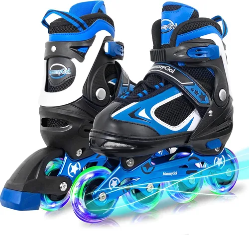 Vista 9 de MammyGol Adjustable Inline Skates for Kids Boys Girls Youth Beginner with Light up Wheels Ages 4-16