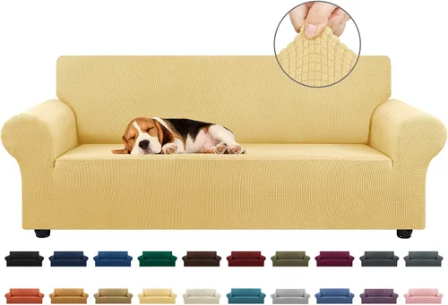 Vista 41 de KEKUOU Funda elástica para sofá biplaza, funda de sofá para sofá de 2 cojines (55-78 pulgadas), protector de muebles con parte inferior elástica