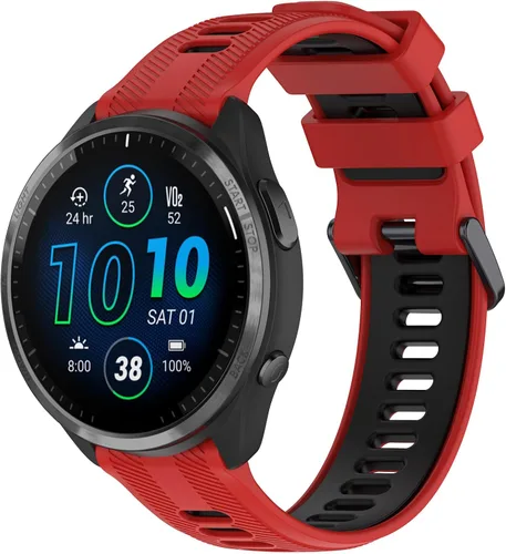 Vista 4 de Correa de repuesto compatible con Garmin Forerunner 965/955/945/935, Garmin Fenix 5/Fenix 6 GPS Smart Watch, correa de reloj de silicona ajustable