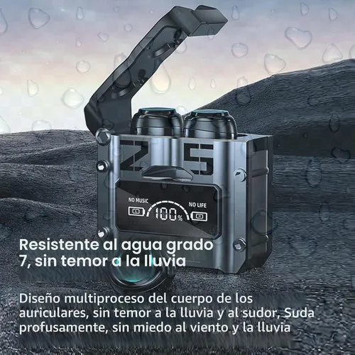 Vista 5 de M25 BT5.3 - Auriculares deportivos inalámbricos con cancelación de ruido ambiental, IPX7 impermeable, estéreo Bluetooth, 4 micrófonos integrados