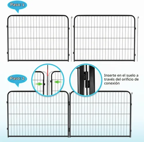 Vista 4 de BestPet Extensión de corral para perros 32 pulgadas, 2 paneles Corral resistente para mascotas con ejercicio de metal Paneles de cerca