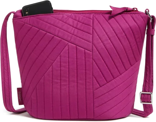 Vista 4 de Vera Bradley - Bolsa cruzada de algodón para mujer
