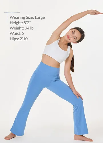 Vista 6 de baleaf Leggings acampanados para niñas, pantalones de yoga y danza, pantalones de campana para la escuela, preparados para adolescentes